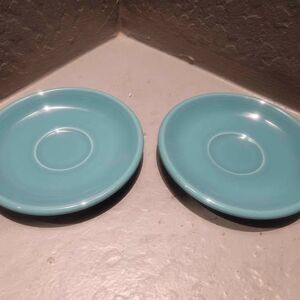 Fiestaware Turquoise Saucers - Set of 2 5" 7/8" Homer Laughlin